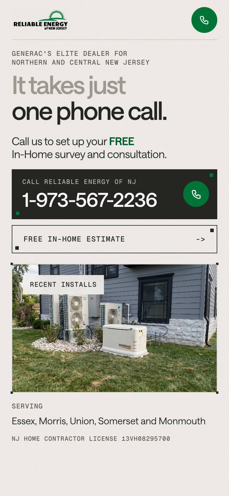 The new homepage on a phone